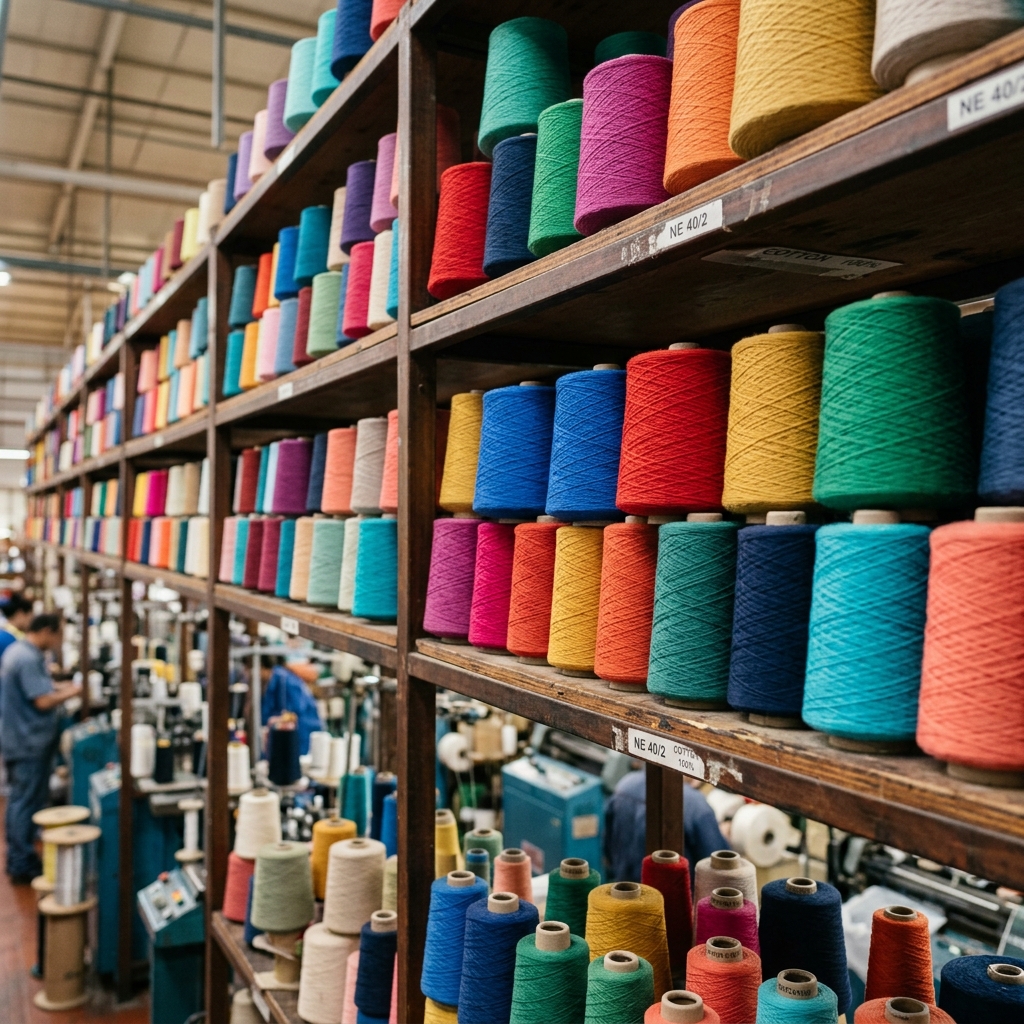 Yarn cones and threaded blends for textile production